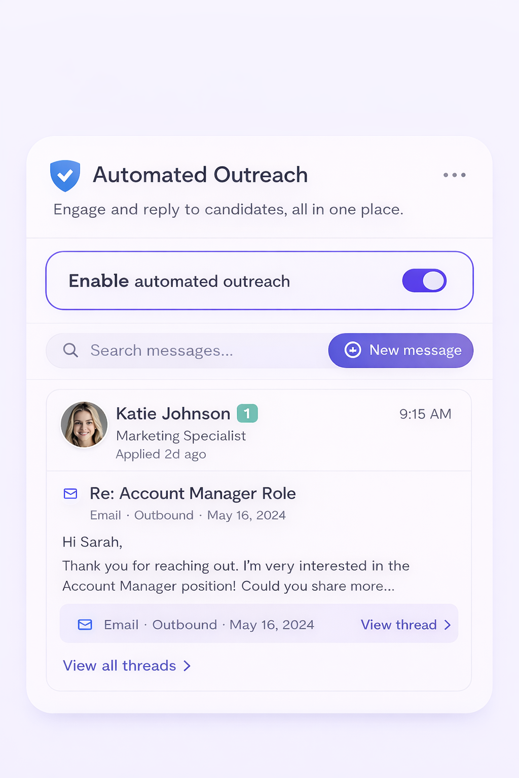 Automated outreach