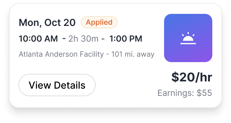 Shift details